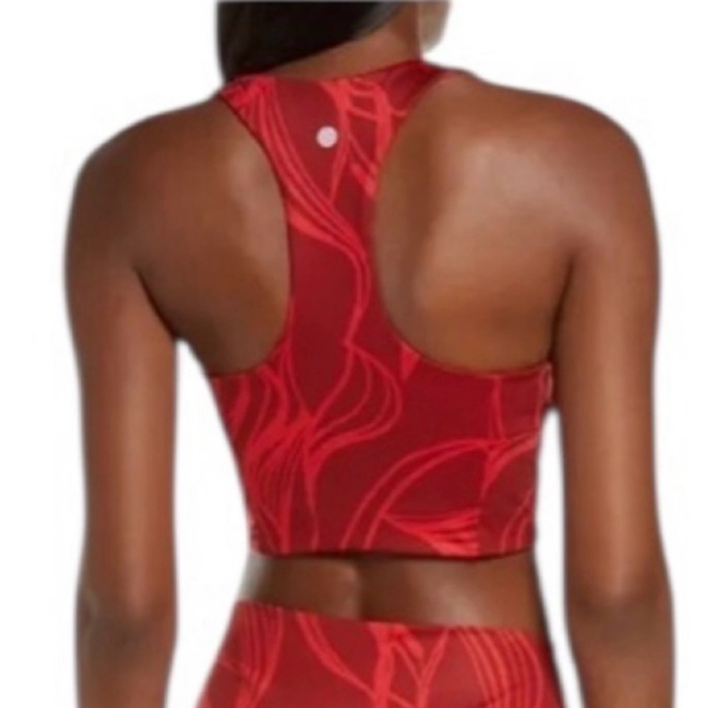 Zella Longline Racer Back Sports Bra Red Camo Size XL - Picture 2 of 6